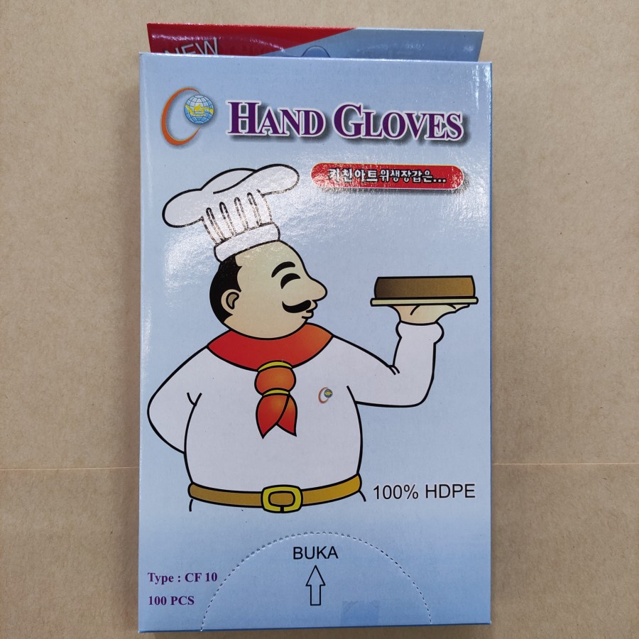 Sarung Tangan Plastik HDPE merk Koki, 100 lembar