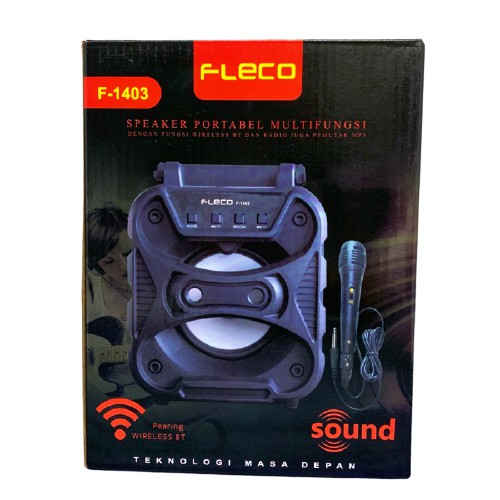 Speaker Fleco Bluetooth F-1403 + MIC kabel. MP3 .FM .USB   bisa di pesan ya