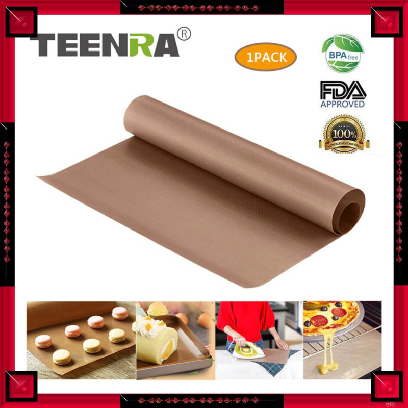 GS8 Alas Masak Non-stick Reusable Cake Oven Baking Tray Mat TW-294 TEENRA Brown Diskon