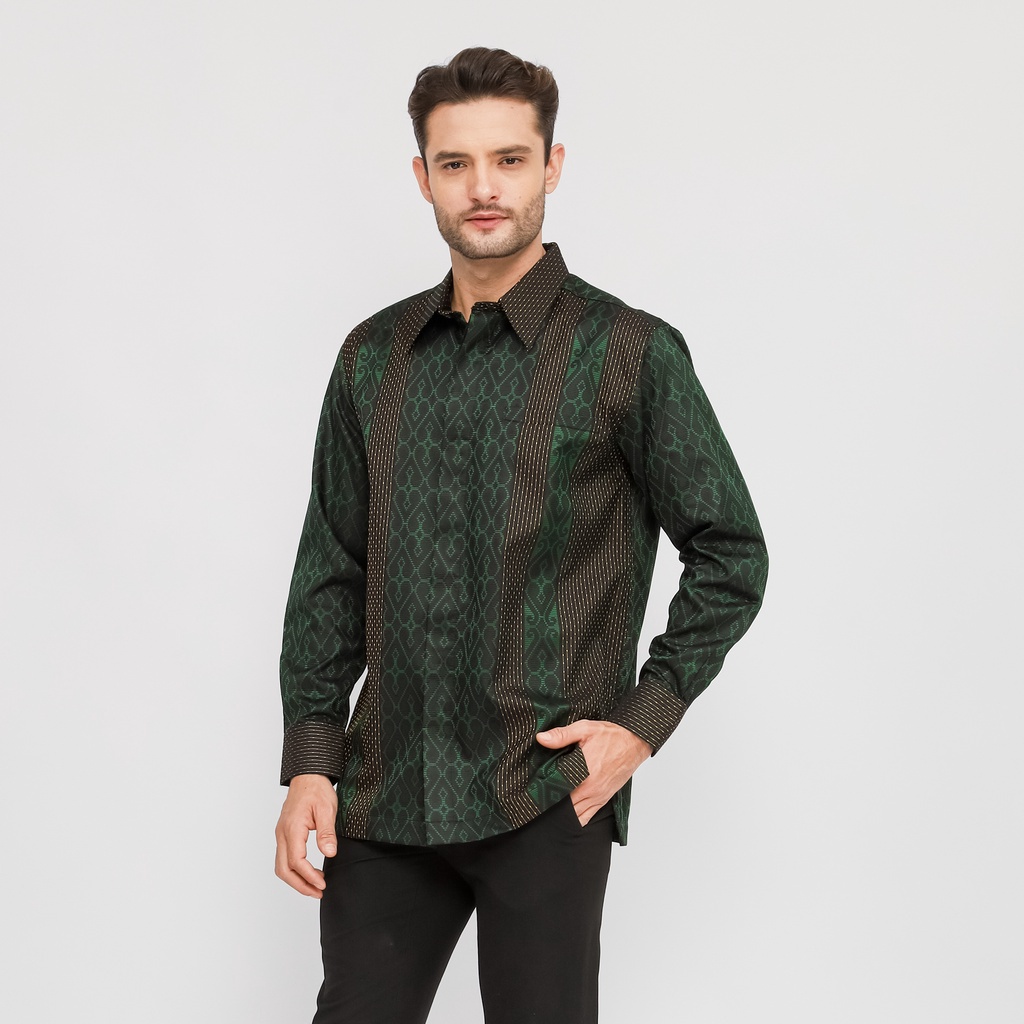 Baju Batik BHS Signature Hitam Hijau // BAMUS BHS // COD