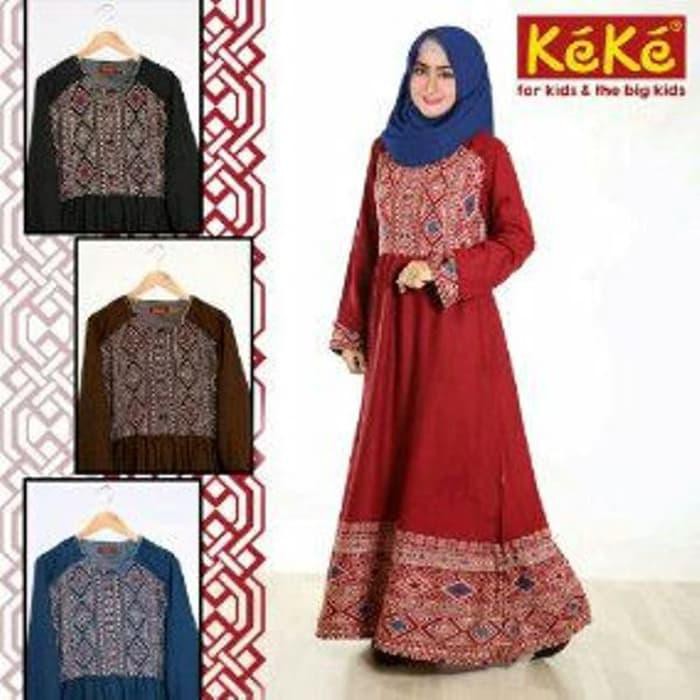 [gamis-wanita] [ KEKE ] Baju Gamis Dewasa - GDK 223 / Size XS-S-M-L-XL / Coklat