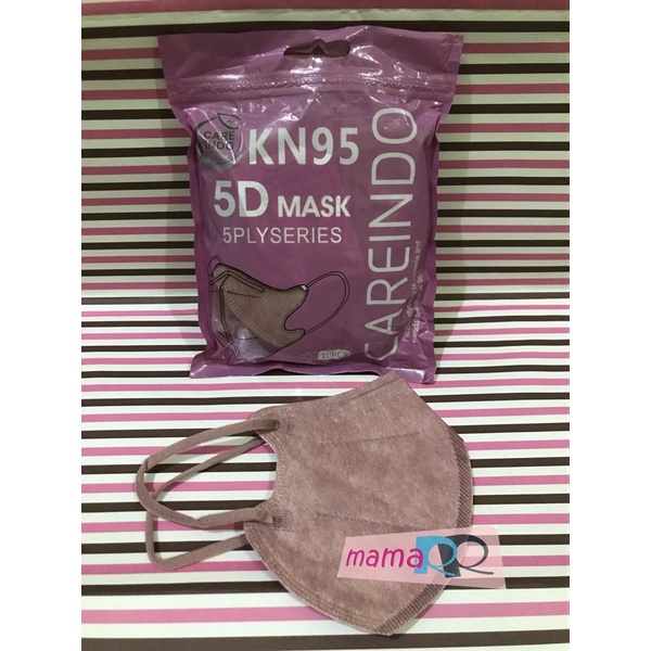 Masker Careindo KN95 5D 5ply warna shrimp pink (mirip pokana)