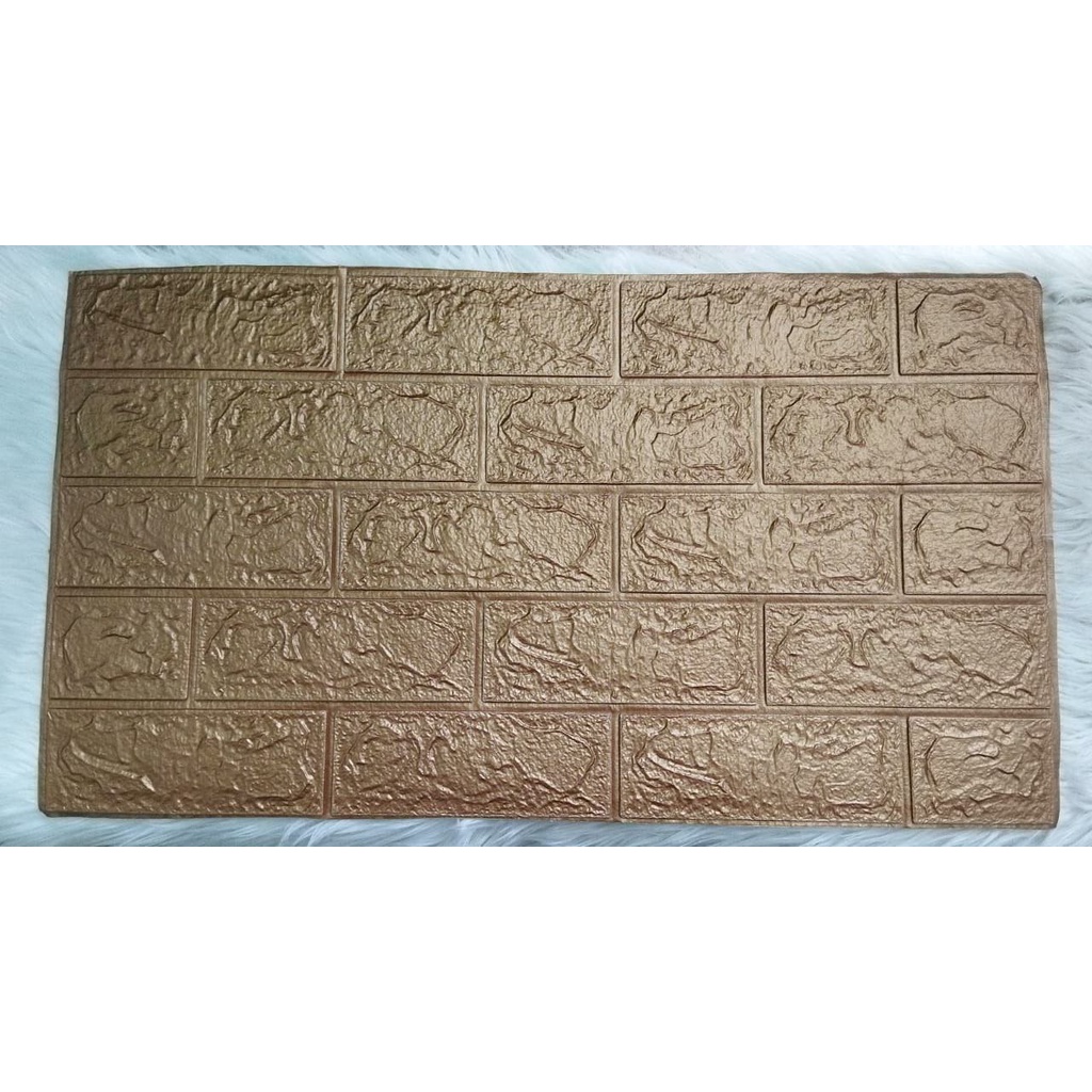Wallpaper Dinding Foam 3D Kecil Motif Batu Bata / Wallpaper Dinding Foam DD509 [1KG=26PCS]-LIGHT BROWN
