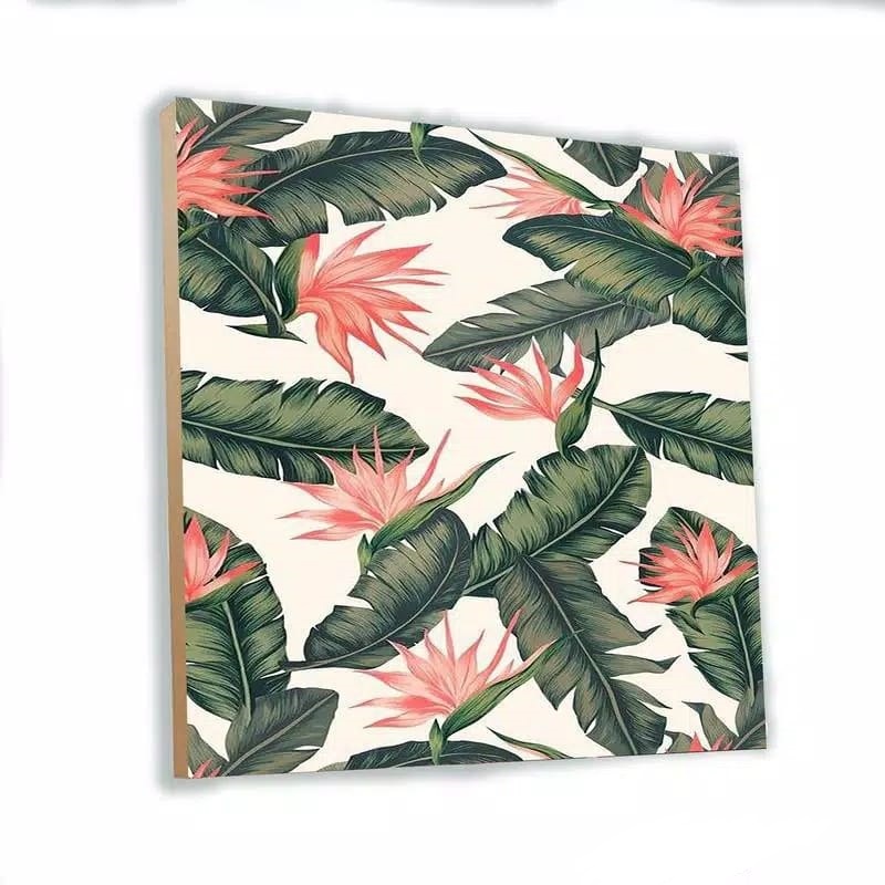 ZALFA - DEKORASI - HIASAN DINDING RUANG TAMU BOTANICAL PINK WALLDECOR RUMAH MINIMALIS 20X20