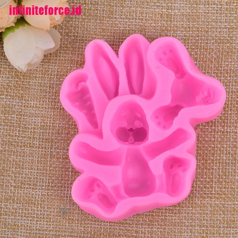 3D Rabbit Easter Bunny Silicone Kitchen Fondant Molds Cupcake Tools Sugarcraf