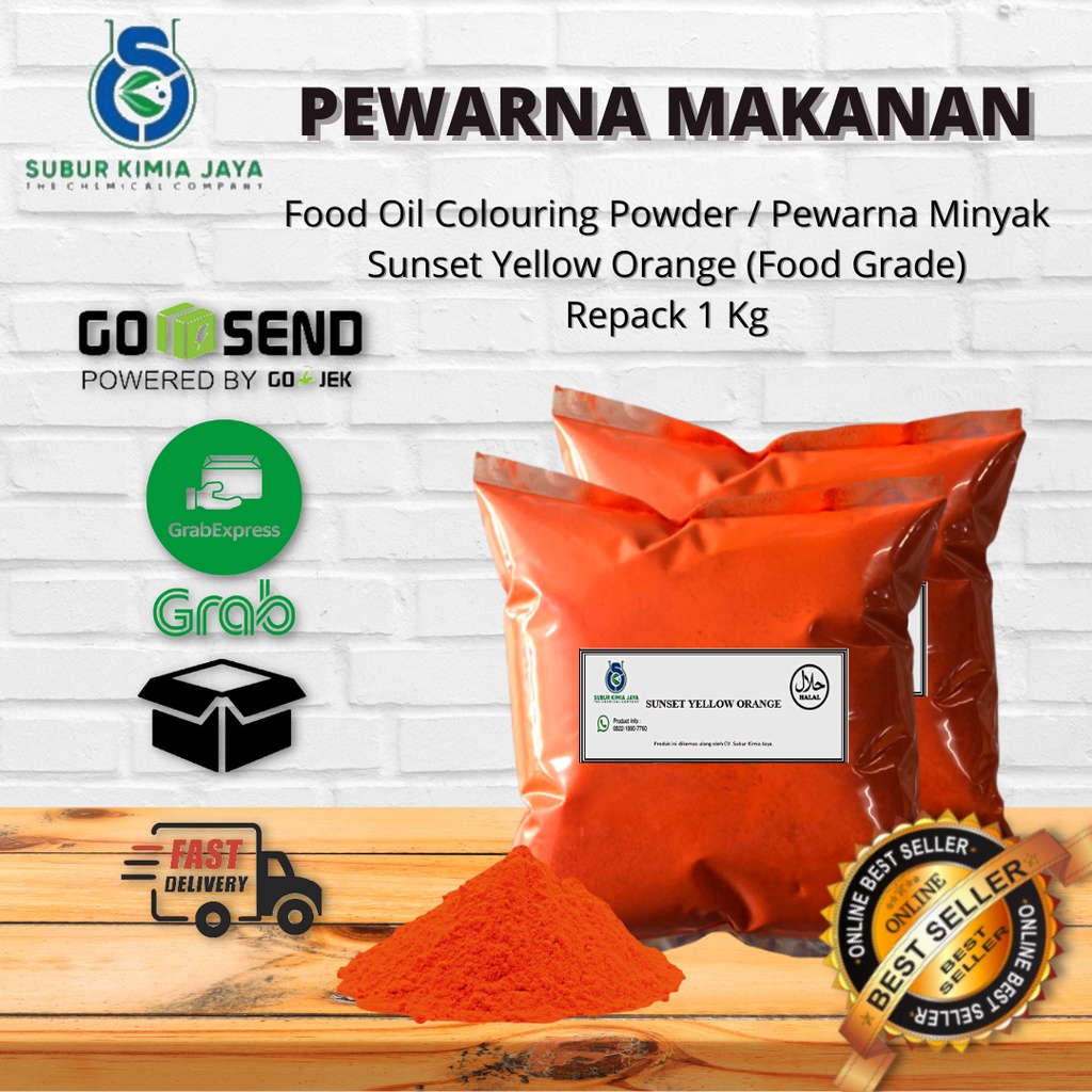 

Pewarna Bubuk Minyak / Oil Sunset Yellow Orange 1 KG