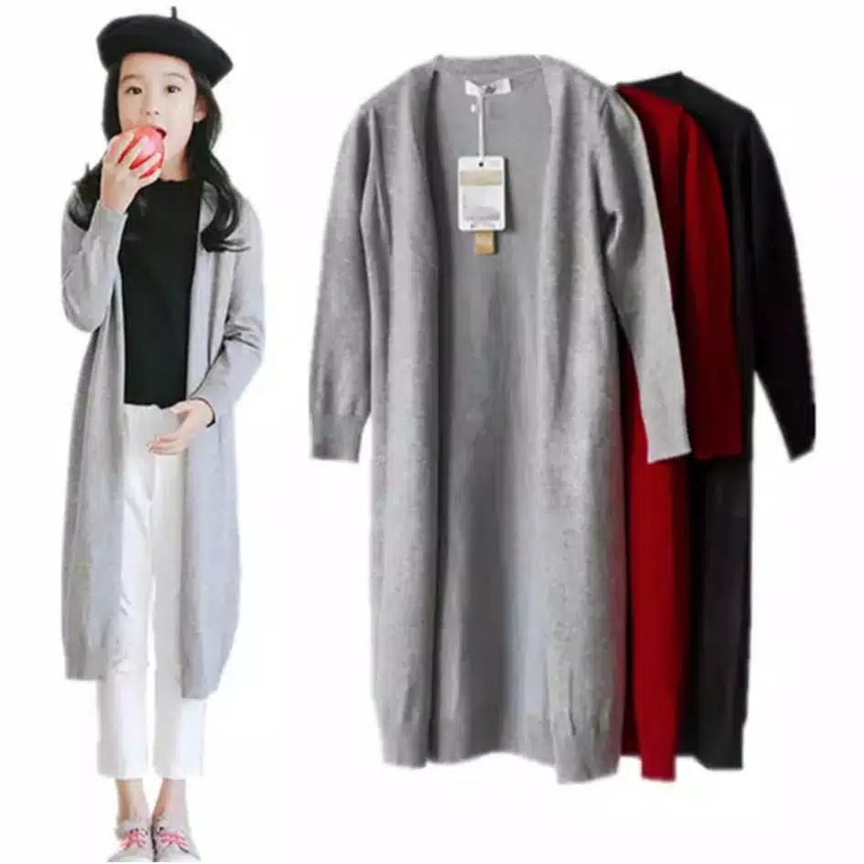 Cardigan Anak Panjang Rajut Halus Long Cardy KIDS