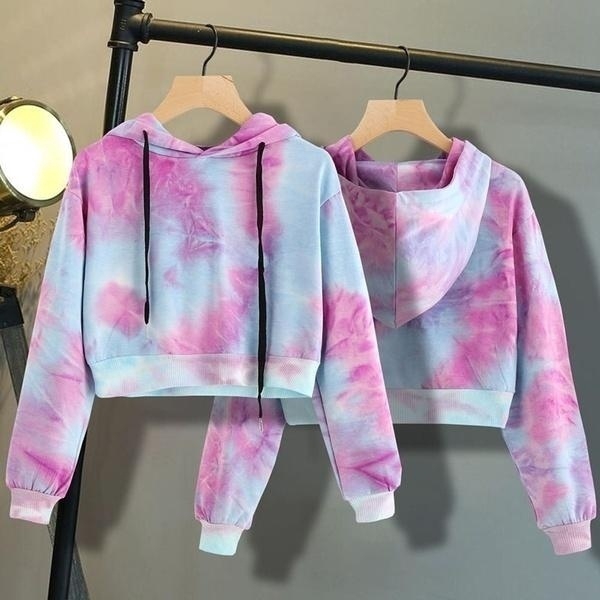 sweater crop tie dye