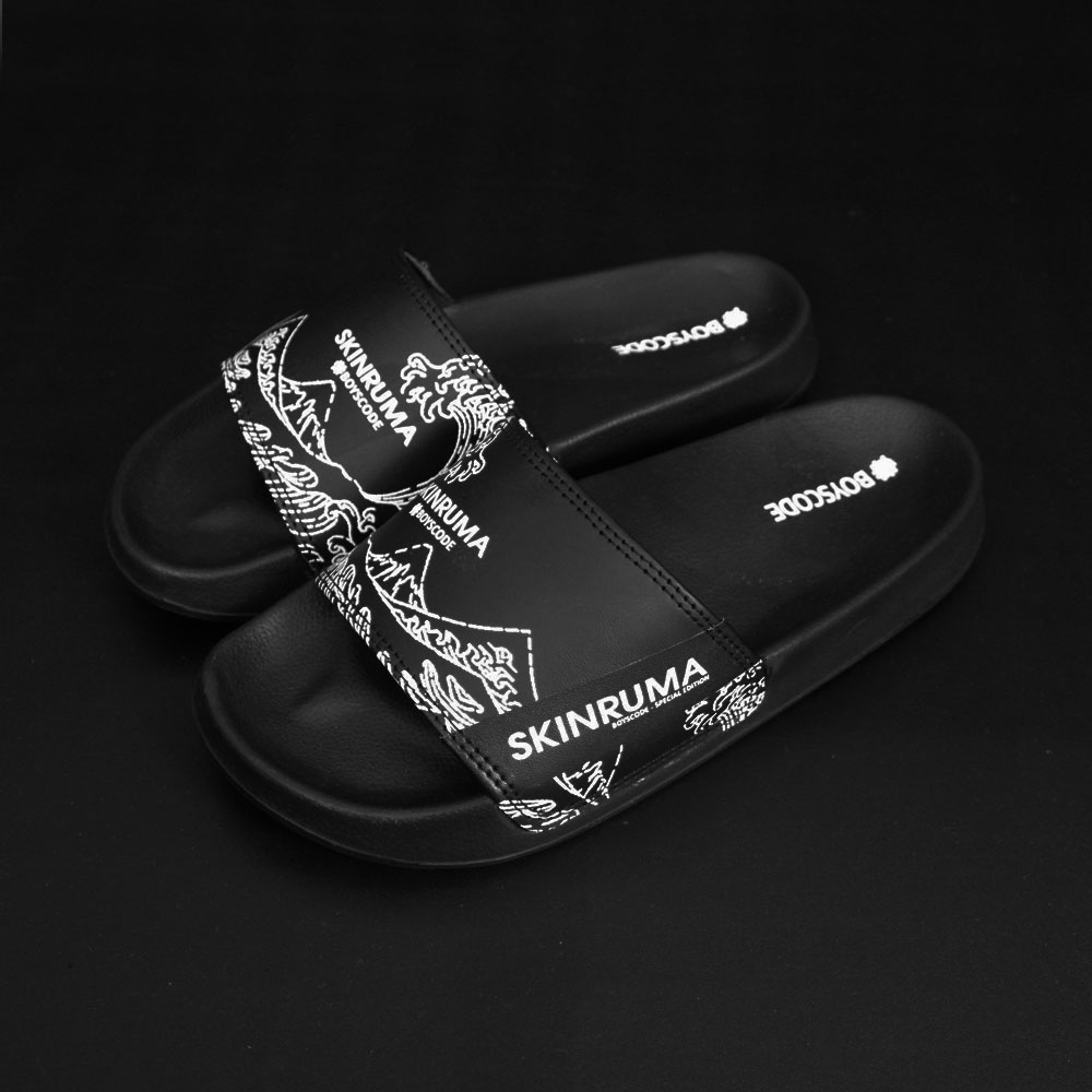Sendal Selop Pria Wanita Distro Boyscode X Skinruma Japan Wave / Sendal Slip On Pria / Sendal Slide Pria / Sendal Slop Pria