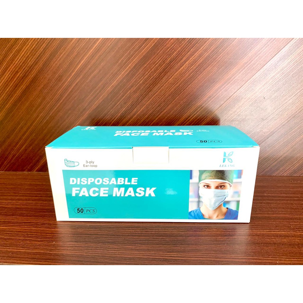 Download Lekang Brand Disposable Face Mask 3 Ply Ear Loop Shopee Indonesia PSD Mockup Templates