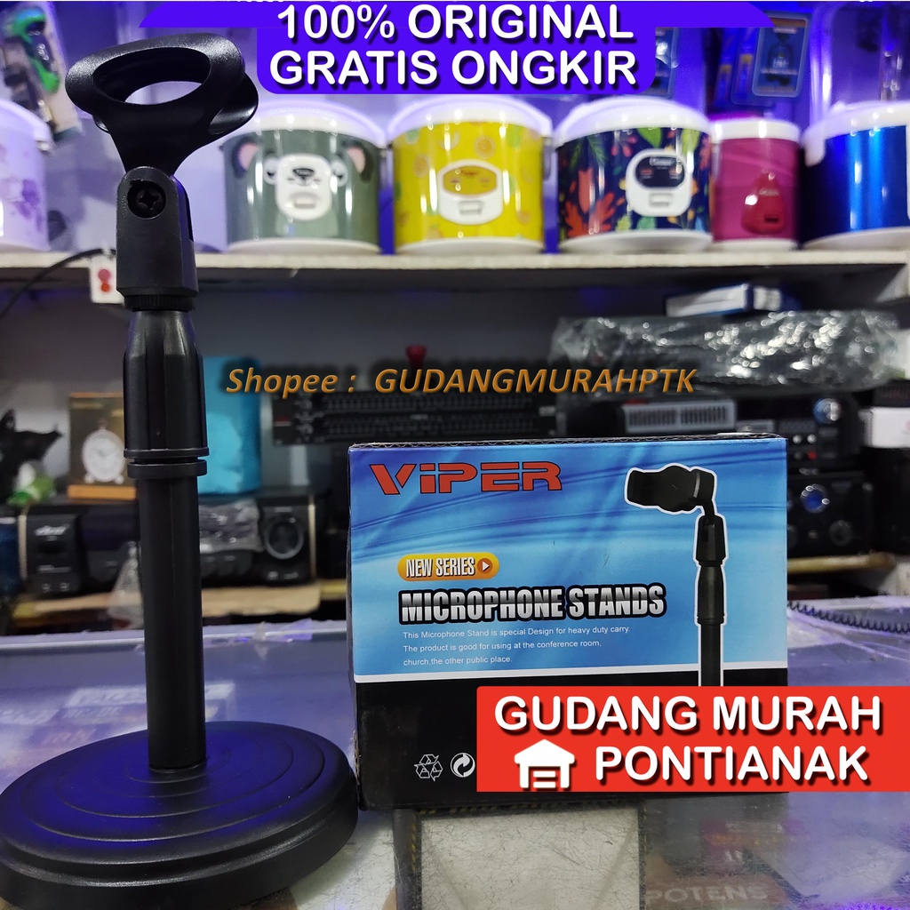 Stand mic Serbaguna bisa di tinggi rendah kan dudukan mic tiang mic meja