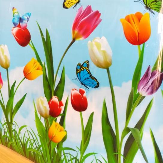 Fiber pagar plastik penutup pagar rumah motif BUNGA TULIP