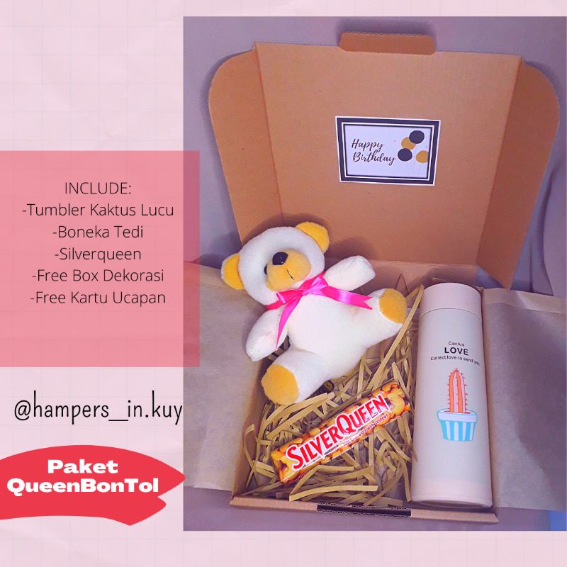 Hampers Cewek Kado Ulang Tahun | Hampers Wisuda Gift Box Coklat Tumbler Boneka