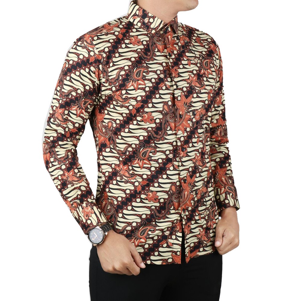 VM Batik Panjang Slimfit Kemeja Pria B-447