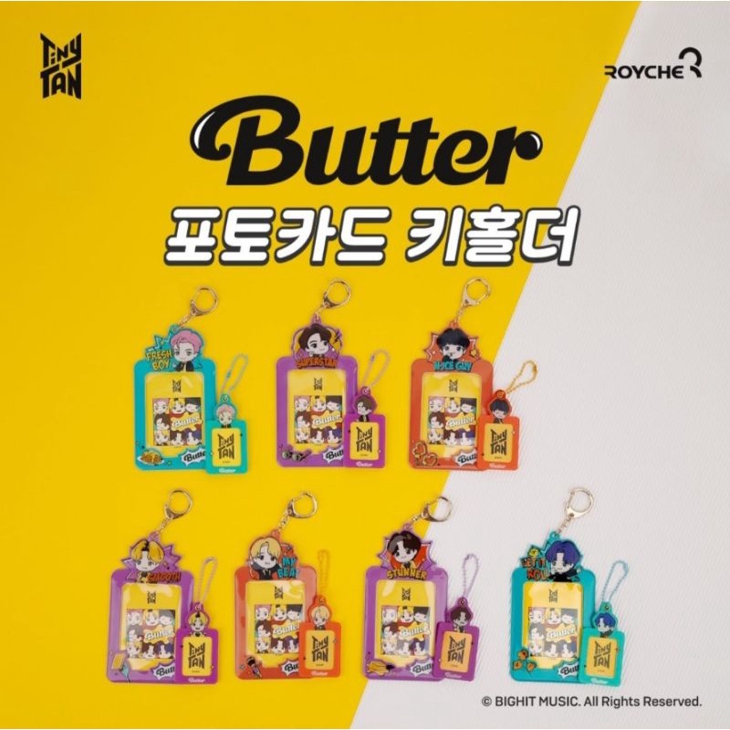 OFFICIAL BTS TINYTAN BUTTER METAL KEYRING MIRROR BADGE PHOTOCARD KEY HOLDER