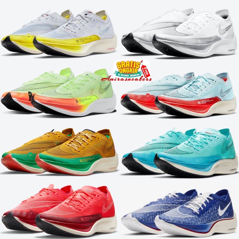 SEPATU LARI PRIA NIKE ZOOMX VAPORFLY NEXT% 2 BLUE ICE RED PREMIUM ORIGINAL