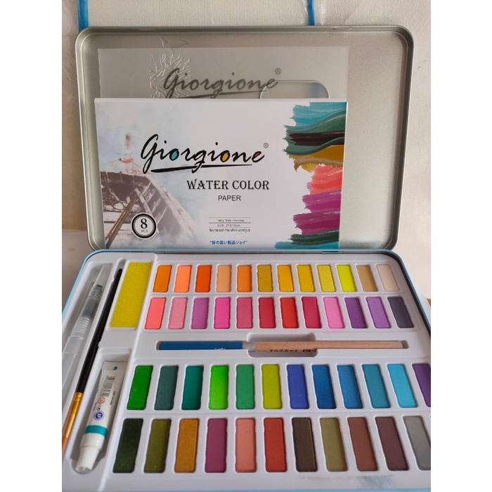 

water color giorgione 48 warna tin case set cat air giorgione 48 warna