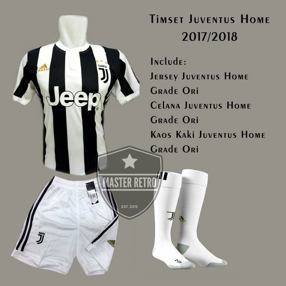 Jersey Juventus Home Team Set Timset Setelan Tim Grade Ori 2017 2018 Limited