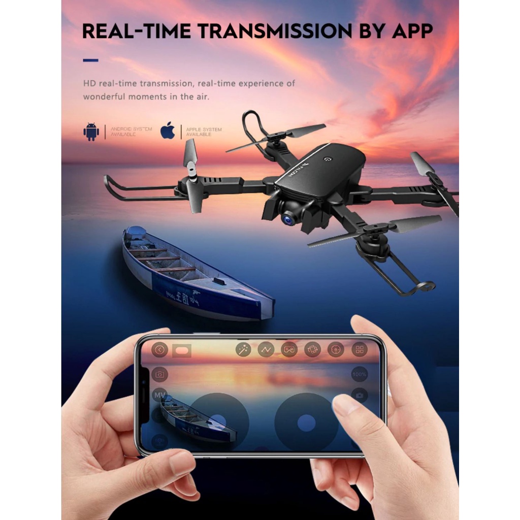 PROMO Drone kamera 4k Quadcopter Drone R8 WiFi FPV Dual Camera 1080p drone termurah dron kamera rc drone murah drone mini kamera drone kamera jarak jauh racing drone 4k 7RTH5JBK