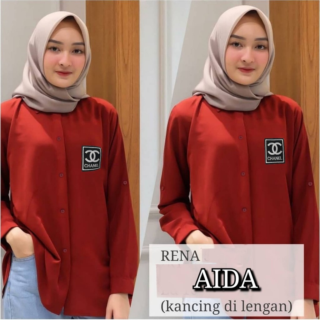 FWG - KEMEJA AIDA / KEMEJA WANITA / ATASAN BAJU WANITA TERBARU / KEMEJA / ATASAN WANITA KEKINIAN