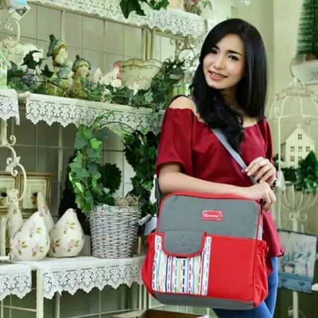TAS BAYI SNOBBY MEDIUM LINE SERIES TPT 1673 TAS BAYI SAKU KERUT GENDONGAN DEPAN HIPSEAT DIAPER BAG