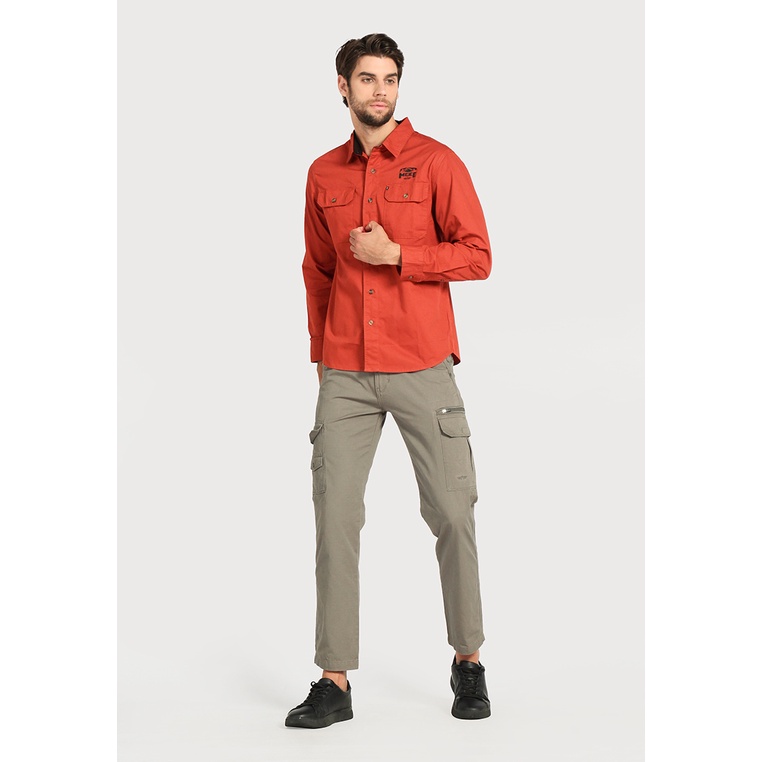 Kemeja Lengan Panjang Pria MGee 3451C Original Outdoor Dark Orange