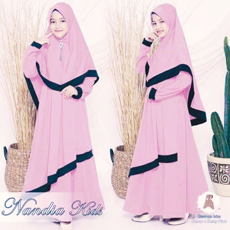 Nandia kids 1 set gamis &amp; jilbab