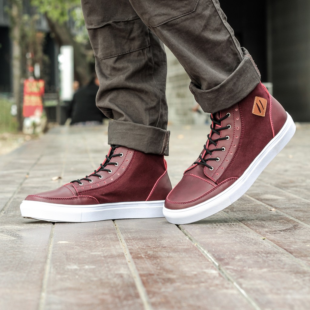 ARIZONA MAROON |FORIND x Lvnatica| Sepatu Vintage Klasik  Pria/Cowok/Men - Boots Original Footwear