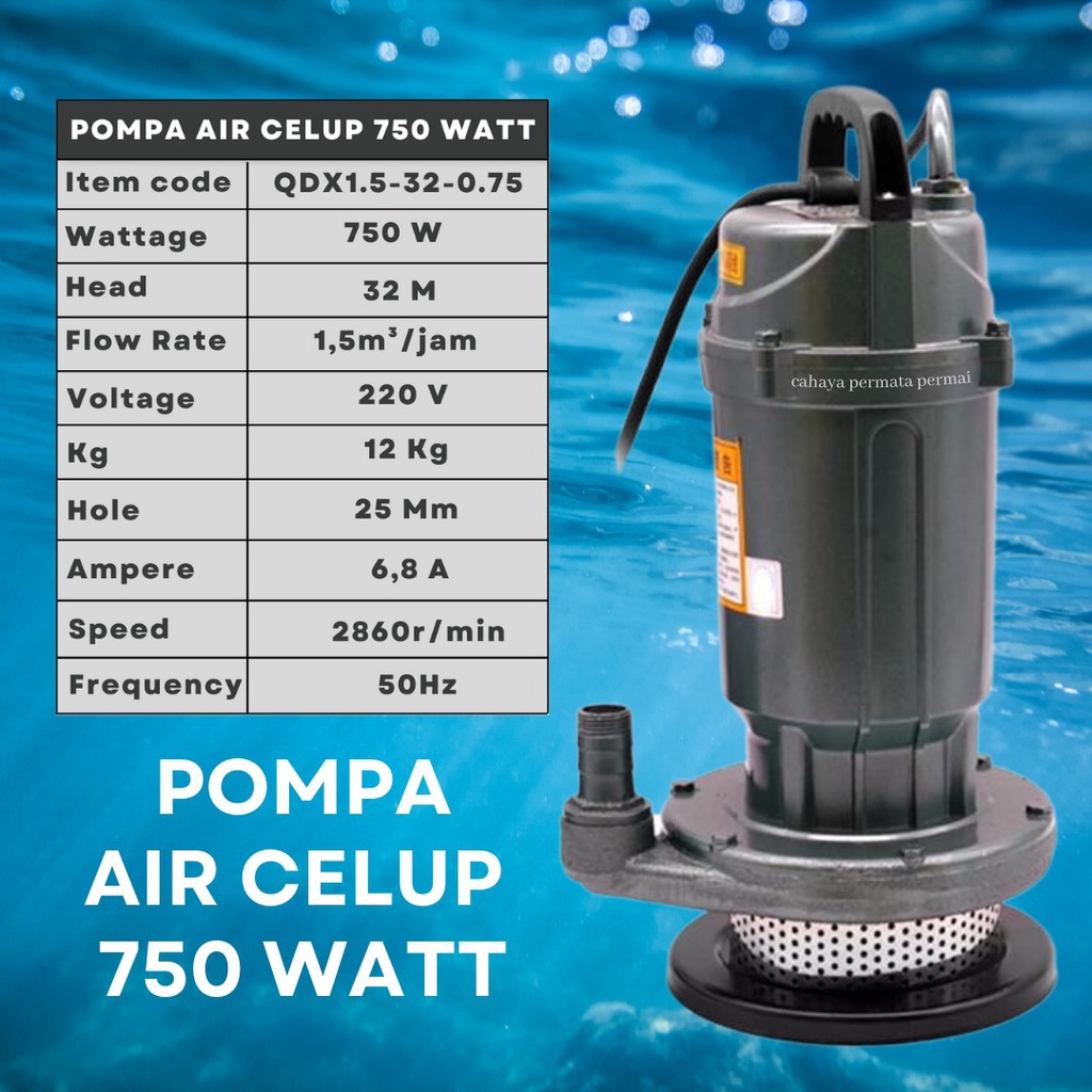 Jual Pompa Celup Air Kotor Submersible Water Pump 750W | Shopee Indonesia