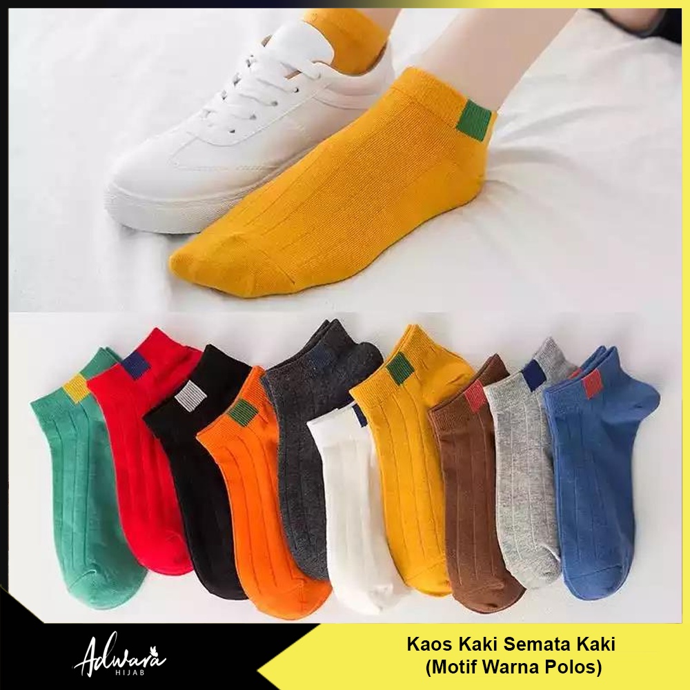 Kaos Kaki Pendek Pria Wanita Semata Kaki Motif Polos Garis (Kemas Plastik OPP)