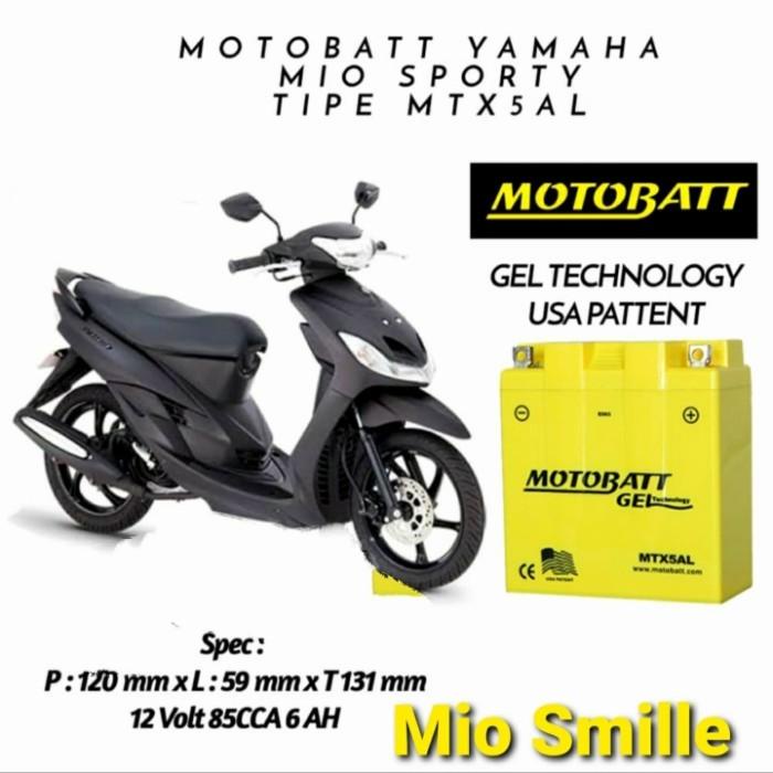 aki motor mio sporty motobatt gell mtx5al original