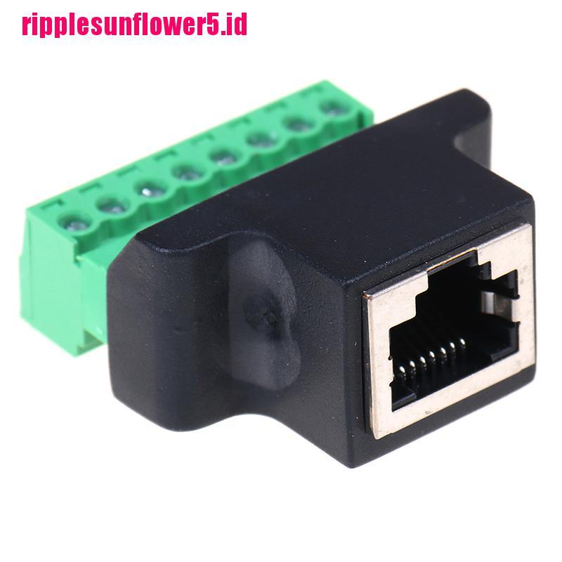Adapter Extender Kabel Ethernet RJ45 Female Ke Terminal Sekrup 8