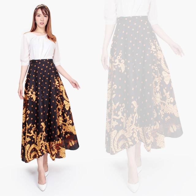  Rok  lilit  payung  batik  hitam geulis tannisa collection 