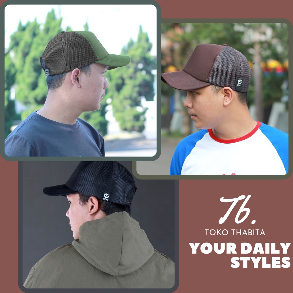 Toko Thabita Topi Pria Dewasa Polos Jaring Cowok Baseball Original Kuzatura Coklat Hitam Hijau Army