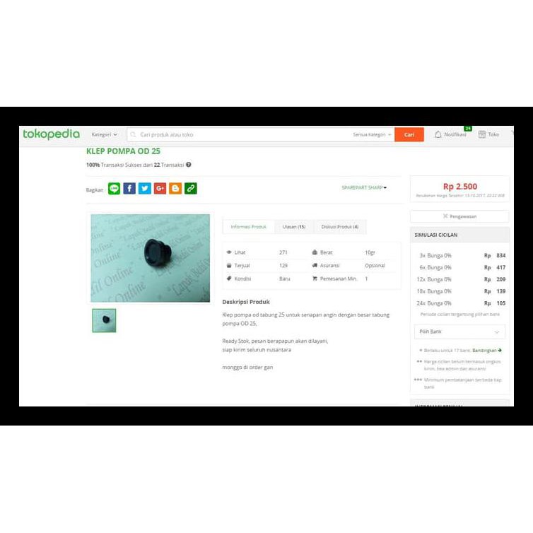 Klep Pompa Sharp Untuk Pipa Od 25 / Tabung Besar Termurah