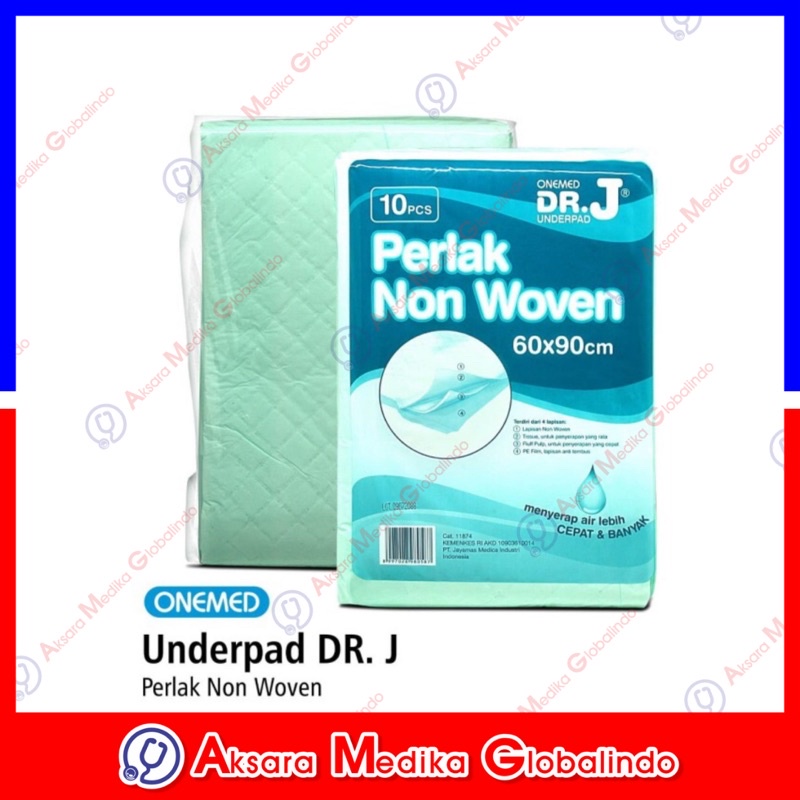 Underpad 60 x 90 DR.J Onemed Alas Perlak Underpad Popok Ompol isi 10pcs #AMG