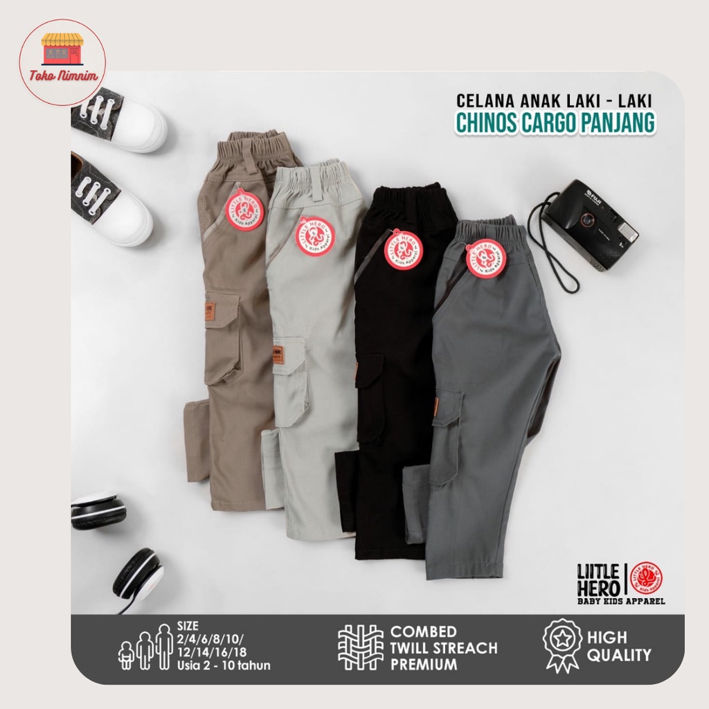 Celana chino cargo pdl panjang anak laki laki