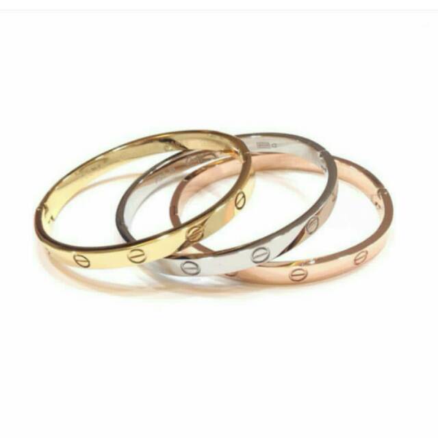 Gelang Bangle Tangan Emas Asli Kadar 750 22 75 Cincin Cartierr Shopee Indonesia