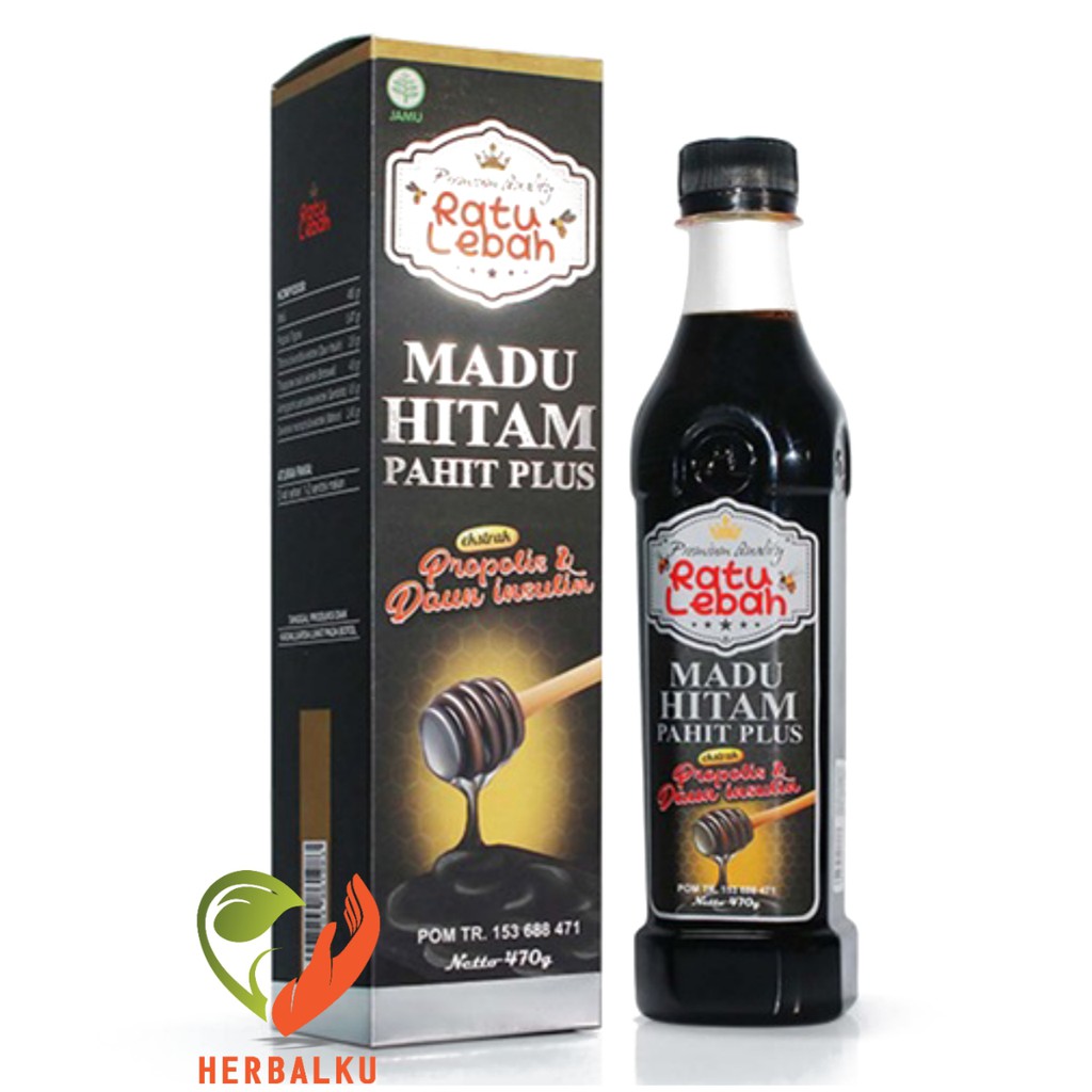 Jual Ratu Lebah Madu Hitam Pahit Plus Ekstrak Propolis And Daun Insulin 470gram Original Best 4202