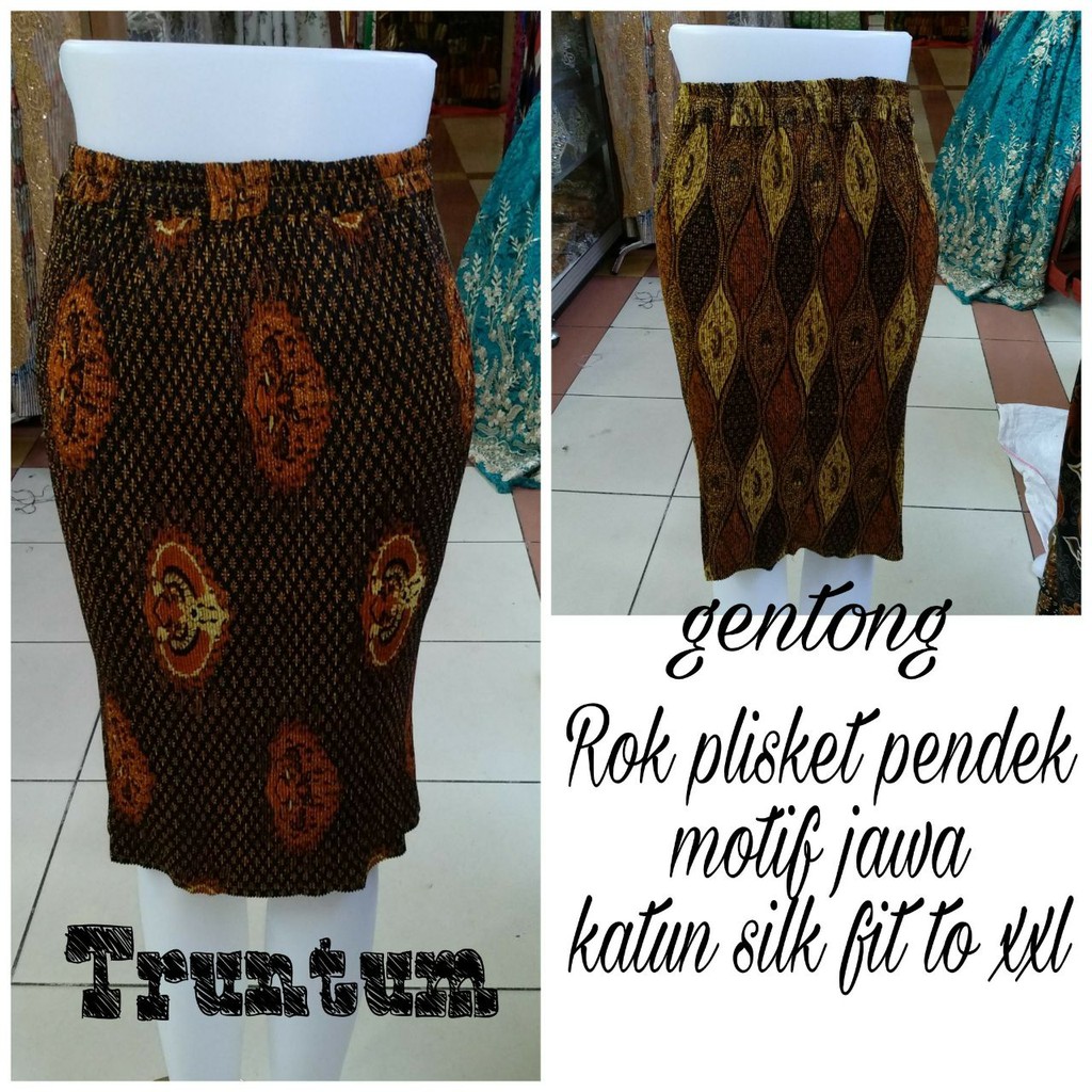 SB Collection Rok Pendek Tarita Midi Batik Plisket Jumbo Wanita