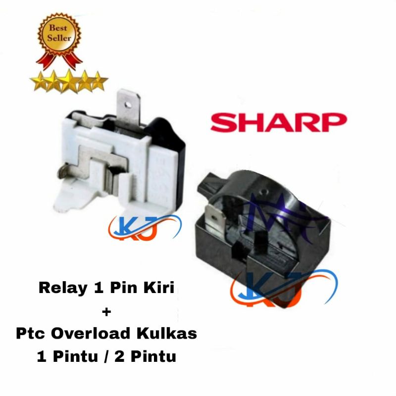 Jual Relay 1 Pin Kiri + Ptc Overload Kulkas Sharp 1 Pintu / 2 Pintu ...