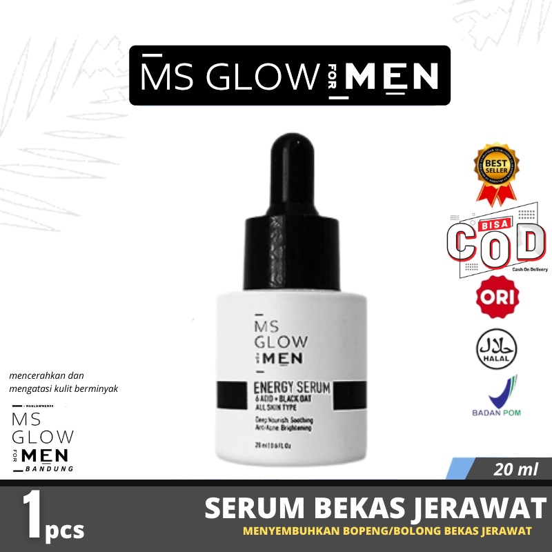 MS GLOW FOR MEN SERUM Msglow Serumpower & Essence Wajah Pria 100% Ampuh Hilangkan Bekas Jerawat Bope