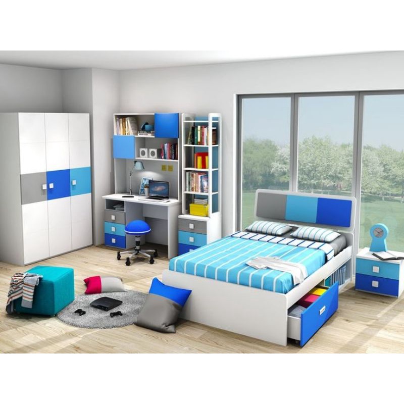 Set kamar tidur anak perempuan laki laki minimalis kayu