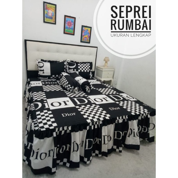 SPREI RUMBAI UKURAN 180X200 DAN 160X200 SPREI BRANDED DIOR