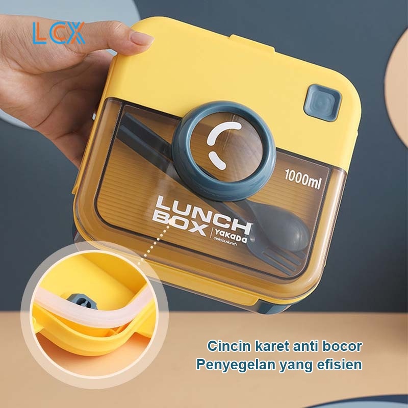 LCX Lunch Box / Anti Bocor Kotak Makan Set BPA FREE / ​Free Sendok Tempat Makan