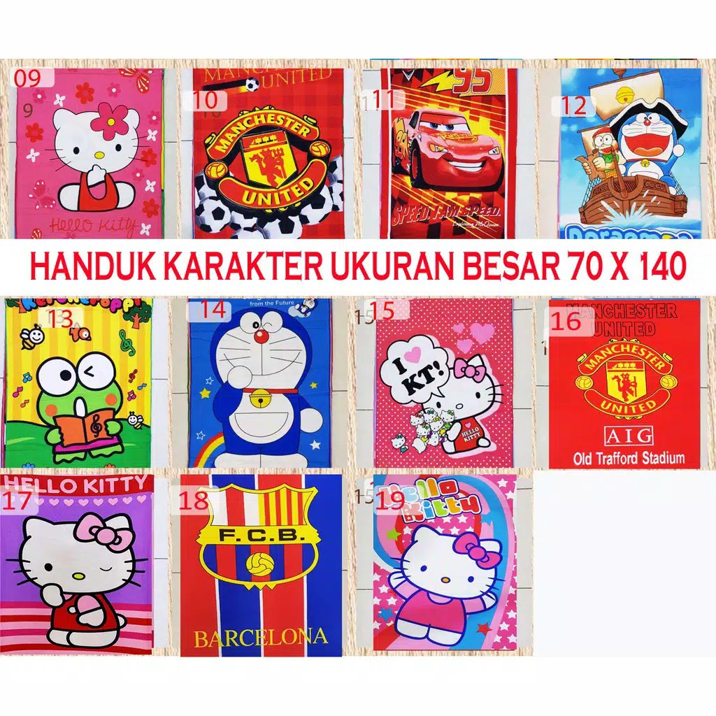 Handuk Motif Lucu Besar [BISA COD 1KG MUAT 5]  Ukuran 70 x 140 / Handuk Microfibe Mandi Lembut