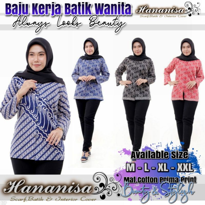 ATASAN WANITA BATIK WANITA BAJU KERJA SHOPEE HAUL