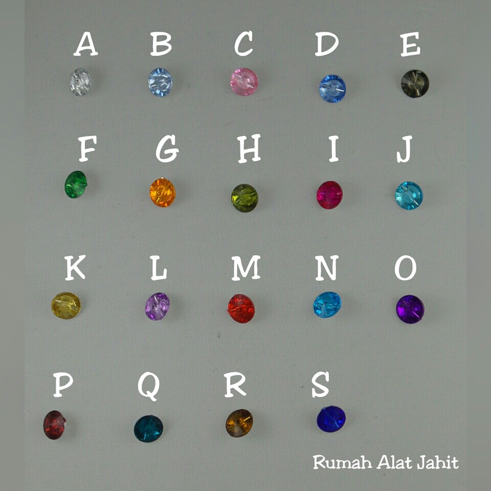 Kancing Akrilik Bulat Kristal 12mm