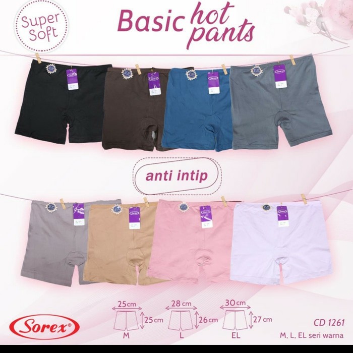 6 Pcs CD Sorex 1261 Short Super Soft | Celana Dalam Sorex 1261 Wanita Dewasa Stretch | Sguna