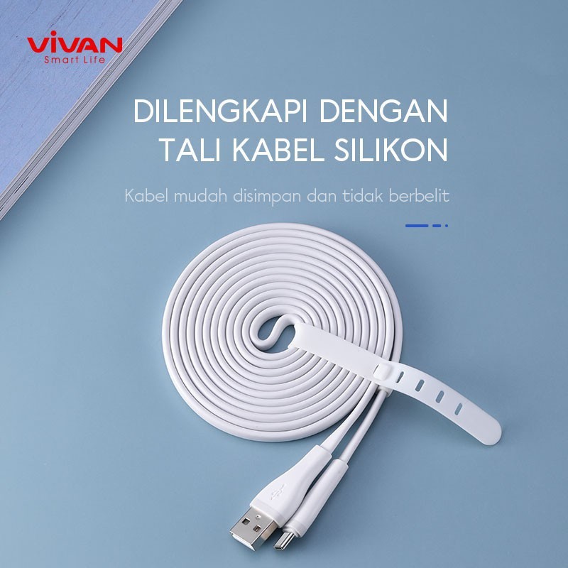 Kabel Data VIVAN SC200S Type C Data Cable Quick Charge 2.4A 2M - Garansi Resmi 1 Tahun